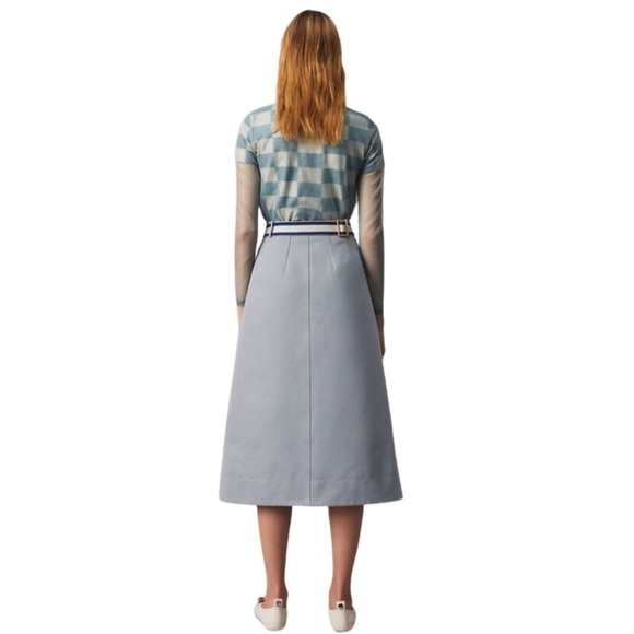 Tory Burch Button Front Midi Skirt - Picture 3 of 8